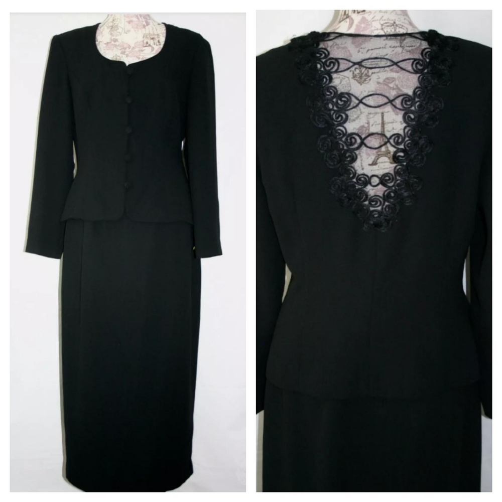 MAGGY LONDON Kenneth Nolan Black 2pc Jacket Sk